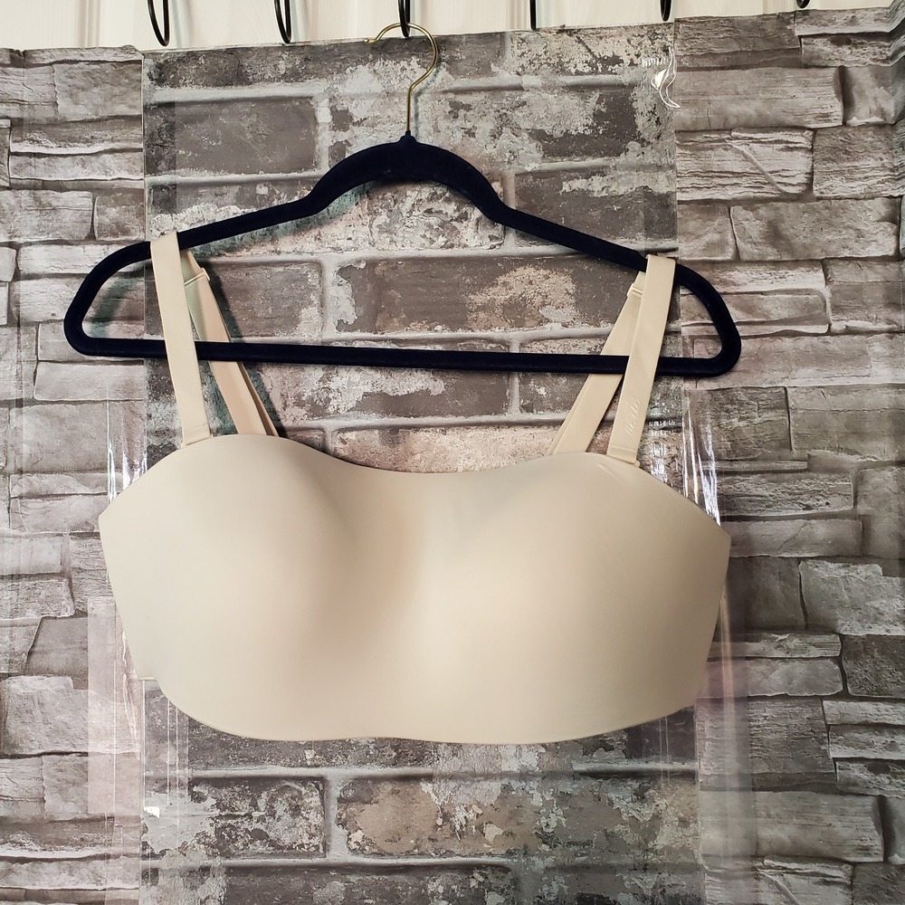 Aerie SMOOTHEZ Lightly Lined Bandeau Bralette Pullover Ivory Convertible Size XL
